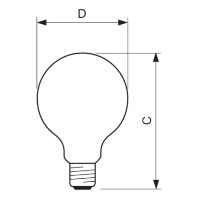 LED žárovka E27 Philips Classic Filament G93 7W (60W) teplá bílá (2700K)