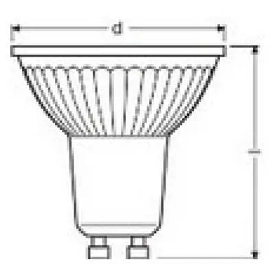 LED žárovka GU10 PAR16 LEDVANCE PARATHOM 4,3W (30W) neutrální bílá (4000K), reflektor 120°