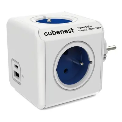 CUBENEST POWERCUBE ORIGINAL USB PD 20W 4x230V + USB A+C modrá