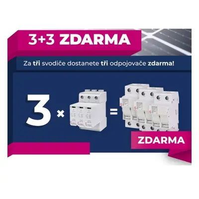 Svodič přepětí ETI ETITEC EM T12 PV 1100/6,25 Y 002440580 DC T1+T2 promobalení 3ks + ZDARMA 3ks 