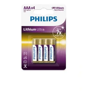 Mikrotužkové baterie AAA Philips lithiové FR03LB4A/10 (blistr 4ks)