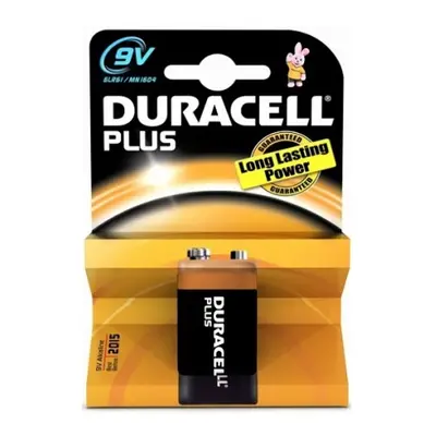 Baterie 9V Duracell PLUS 1ks 6LR61 MN1604 alkalická