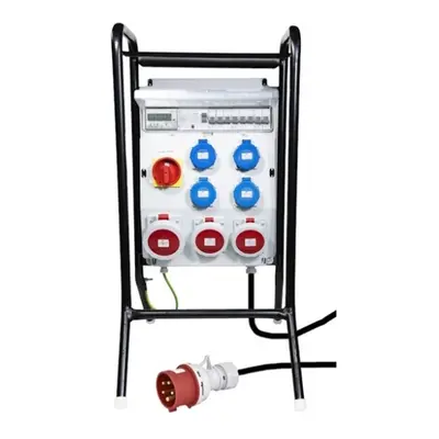 Staveništní rozvaděč s elektroměrem ETI EDS16S RCD 4/3 16/32/VYP/P/E B vypínač chránič kabel 004