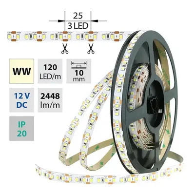 LED pásek McLED 12V teplá bílá š=10mm IP20 28,8W/m 120LED/m SMD2835 ML-121.703.60.0