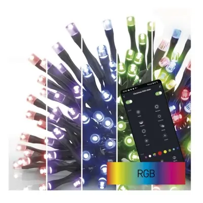 Vánoční osvětlení EMOS GoSmart (WiFi) D4ZR02 120LED řetěz 12m RGB 64 programů s časovačem