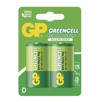 Baterie D GP R20 Greencell (blistr 2ks)