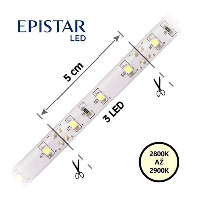 LED pásek 12V 4739801-60 teplá bílá 60LED/m 12,5W/m IP65