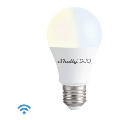 Chytrá LED žárovka E27 Shelly DUO teplá/studená bílá (2700-6500K) 9W (60W) WiFi stmívatelná