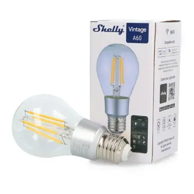 Chytrá LED žárovka E27 Shelly Vintage A60 Filament 7W (60W) 2700K WiFi stmívatelná