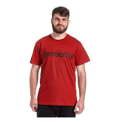 Meatfly pánské tričko MF Logo Dark Red | Červená