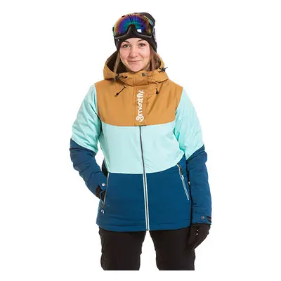 Meatfly dámská SNB & SKI bunda Kirsten Premium Almond/Mint/Petrol | Hnědá