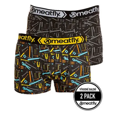 Meatfly pánské boxerky Balboa Boxershorts Double Pack Tools | Černá