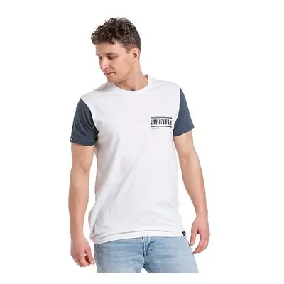 Meatfly pánské tričko Pitstop White/Navy Heather | Bílá