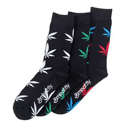 Meatfly ponožky Ganja Black socks Triple Pack | Mnohobarevná