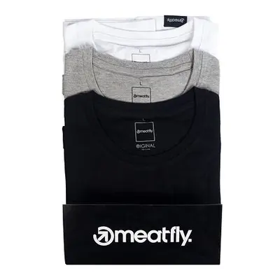 Meatfly balení pánských triček MF Logo Multipack Black/Grey Heather/White | Černá