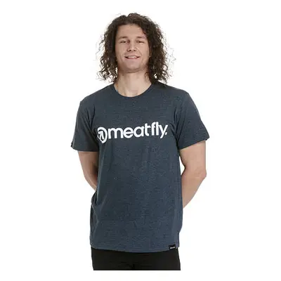 Meatfly pánské tričko MF Logo Navy Heather | Modrá