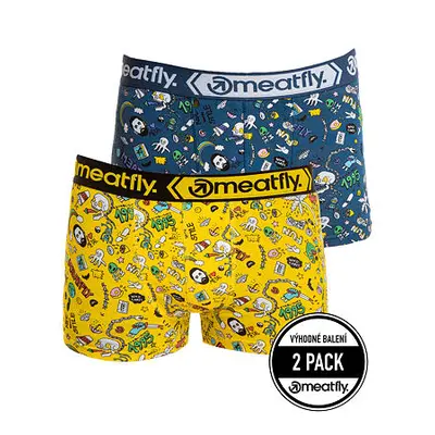 Meatfly pánské boxerky Balboa Boxershorts Double Pack Jamm | Žlutá