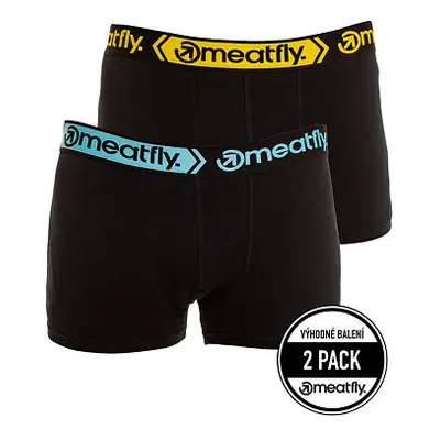 Meatfly pánské boxerky Balboa Boxershorts Double Pack Black | Černá