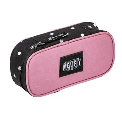 Meatfly pouzdro Pencil Case Dusty Rose/Black Dots | Černá