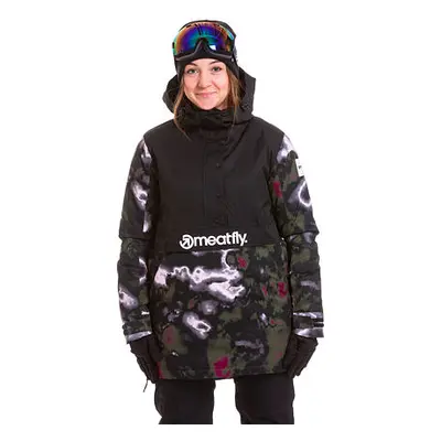 Meatfly dámská SNB & SKI bunda Aiko Premium Black/Storm Camo Pink | Černá