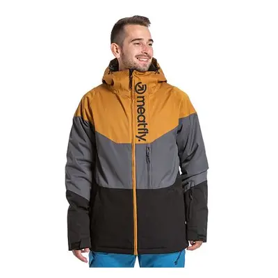 Meatfly pánská SNB & SKI bunda Hoax Premium Wood/Dark Grey/Black | Hnědá