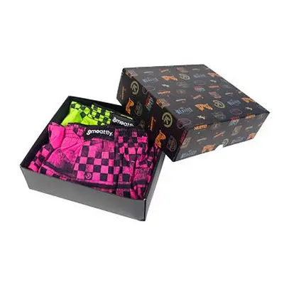 Meatfly pánské trenýrky Agostino Checkered Gift Pack | Růžová