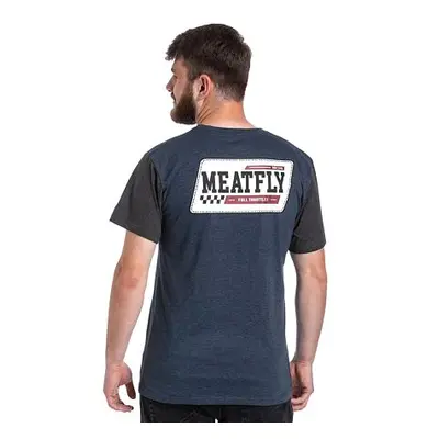 Meatfly pánské tričko Racing Navy Heather / Charcoal Heather | Modrá