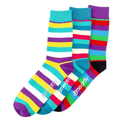 Meatfly ponožky Dark Small Stripe socks - S19 Triple pack | Mnohobarevná