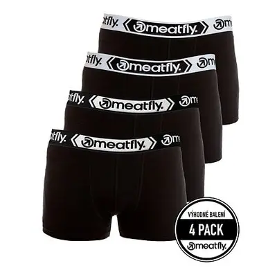 Meatfly pánské boxerky Balboa Boxershorts Four Pack Black/Black | Černá