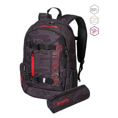 Meatfly batoh Basejumper Morph Black L | Černá | Objem L