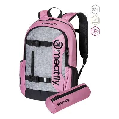 Meatfly batoh Basejumper Dusty Rose/Grey L | Růžová | Objem L