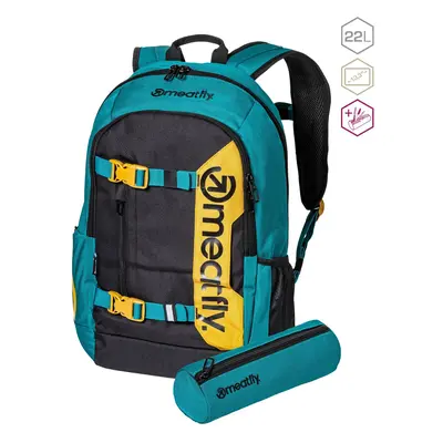 Meatfly batoh Basejumper Dark Jade/Black L | Černá | Objem L