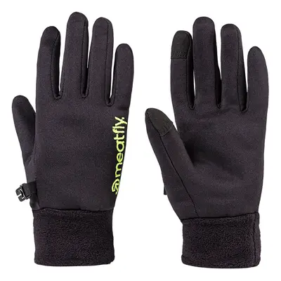 Meatfly dětské rukavice Kids Powerstretch Black Lime | Černá