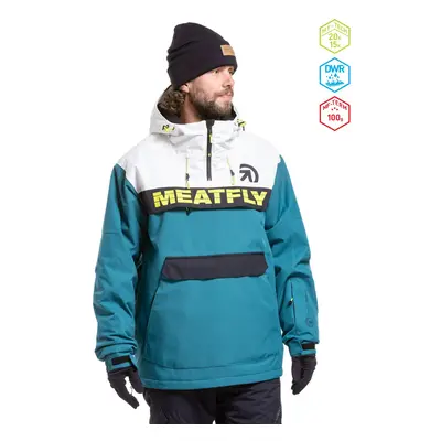 Meatfly pánská SNB & SKI bunda Zenith Teal Blue | Bílá