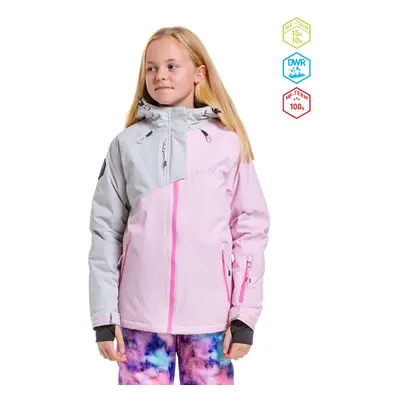 Meatfly dětská SNB & SKI bunda Deliah Grey/Pastel Pink | Šedá