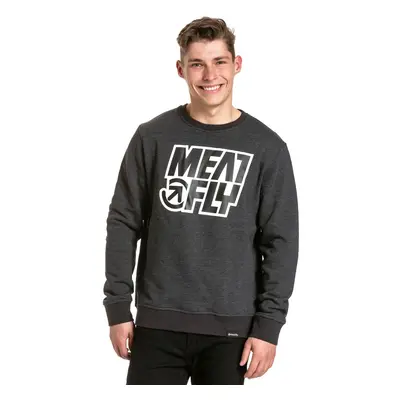 Meatfly pánská mikina Repash Crewneck Charcoal Heather | Šedá