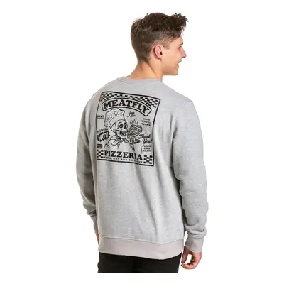 Meatfly pánská mikina Pizza Crewneck Grey Heather | Šedá