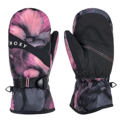 Roxy dětské zimní rukavice Jetty Girl Mitt True Black Pansy Pansy Rg | Černá