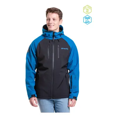 Meatfly pánská softshell bunda Rasmussen Ocean Blue/Black | Černá