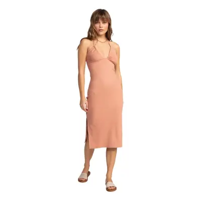 Roxy dámské šaty Late Sunset Halter Midi Cafe Creme | Hnědá