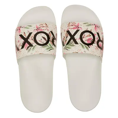 Roxy dámské pantofle Slippy II White/Crazy Pink Print | Bílá