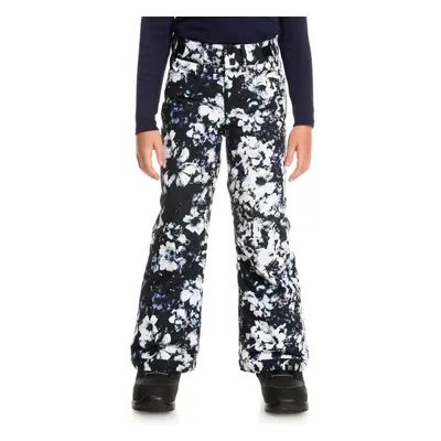 Roxy dětské snowboardové kalhoty Backyard True Black Black Flowers | Černá