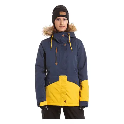 Meatfly snowboardová bunda Athena B - Navy Stripe Yellow Stripe | Žlutá