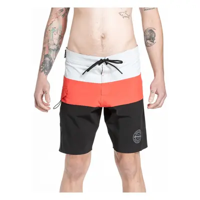 Meatfly pánské plavky Mitch Boardshorts 21" Red Orange / Black | Červená