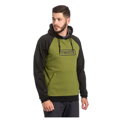 Meatfly pánská technická mikina Gravel Calla Green / Black | Černá