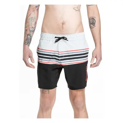 Meatfly pánské plavky Keith Boardshorts 17" Light Grey / Red Orange | Šedá