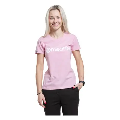 Meatfly dámské tričko Ladies MF Logo Pink Heather | Růžová