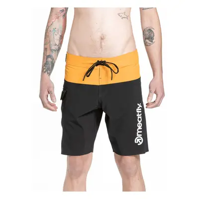 Meatfly pánské plavky Mitch Boardshorts 21" Yellow / Black | Žlutá