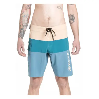 Meatfly pánské plavky Mitch Boardshorts 21" Slate Blue / Latte | Modrá