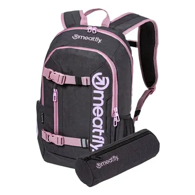 Meatfly batoh Basejumper Pink / Charcoal Heather L | Růžová | Objem L